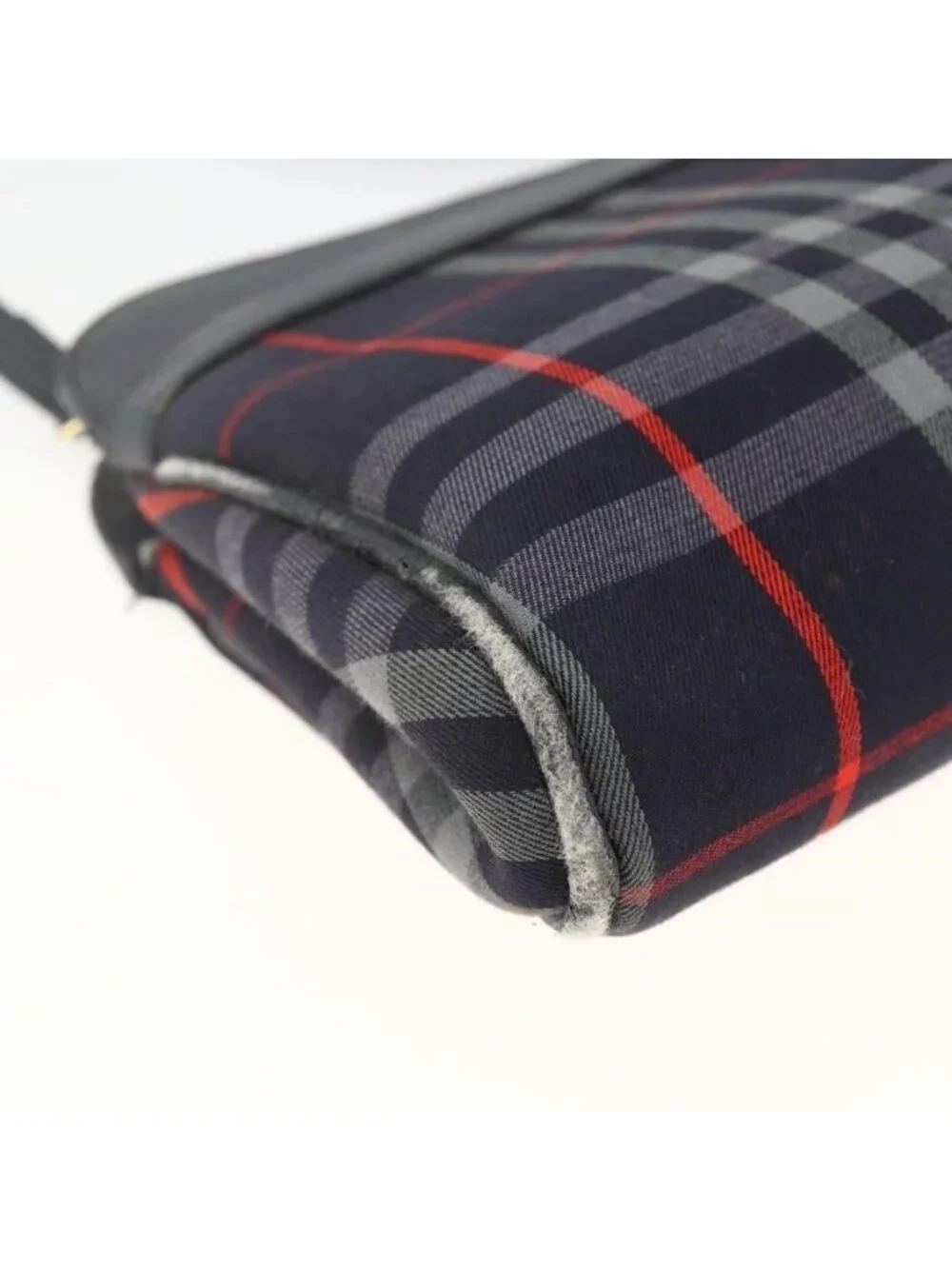 Authentic Burberrys Nova Check Shoulder Bag Canvas Navy Gold - Picture 7 of 16